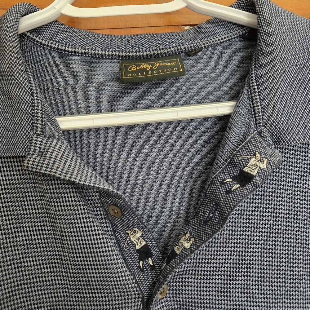 Bobby Jones 100% Cotton Vintage Golf Embroidered Collar Polo Shirt Mens Sz Xl